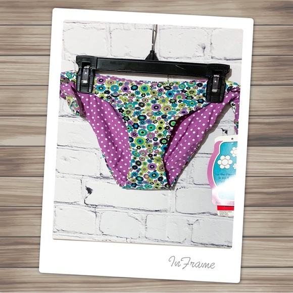 NWT Coco Rave Floral Reversible Bikini Swim Bottom - Picture 1 of 7